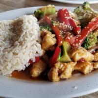 General Chey’S · Broccoli, onions, and red peppers in the generals sweet and spicy sauce.  NO SUBSTITUTIONS O...