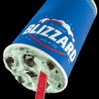 Mint Oreo Blizzard® Treat · Oreo cookie pieces and cool mint blended with our world famous soft serve to Blizzard® perfe...
