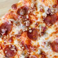 Meat Lovers · Pepperoni, sausage , bacon.