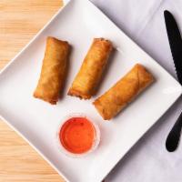 Egg Rolls (3) · Curry curry favorite. Vegetable rolls, fried crispy, served with sweet chili sauce.