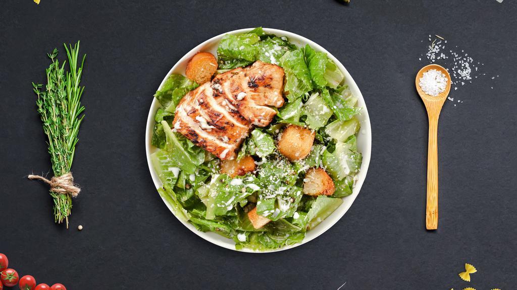 All Cluck Caesar Salad · Fresh chopped romaine tossed in a traditional Caesar dressing with croutons and grilled chicken.
