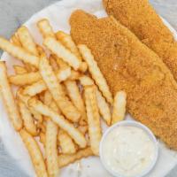 Catfish Dinner · Two pieces of catfish. Served with fries and fountain drink.