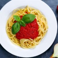 Spaghetti Marinara · Al dente spaghetti with our house marinara and your choice of tender grilled chicken or our ...