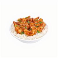 Firecracker Shrimp · Tender breaded shrimp, wok-tossed in a sweet and spicy firecracker sauce.