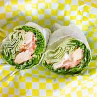 Chicken Caesar Wrap · Grilled chicken, romaine lettuce, tomatoes and shaved Parmesan cheese with cream Caesar dres...