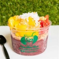 Acai Peanut Butter Bowl · Base: Organic Acai Berry Sorbet 



Topping: Granola, Strawberry, Banana, Mango, Coconut and...