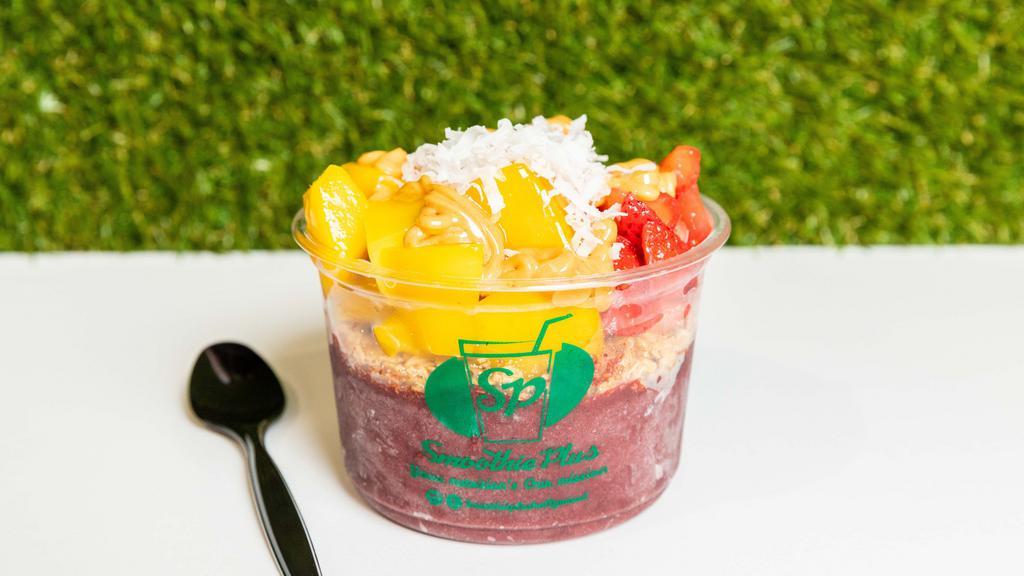 Acai Peanut Butter Bowl · Base: Organic Acai Berry Sorbet 



Topping: Granola, Strawberry, Banana, Mango, Coconut and peanut butter topping