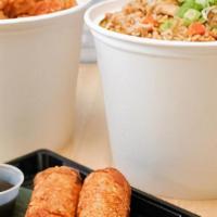 Canton Family A · Honey Chicken, Jumbo Special Fried Rice, choice of 2 Egg Rolls or 6 Dumplings