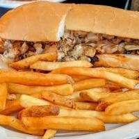 Chicken Philly 3Po · Served with grilled onions, mushrooms, & white american cheese.