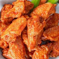 Regular (16) Bone-In Wings · Our Fresh wings are served with celery, carrots and your choice of made-from-scratch bleu ch...