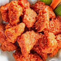 Regular (16) Boneless Wings · Our Fresh wings are served with celery, carrots and your choice of made-from-scratch bleu ch...
