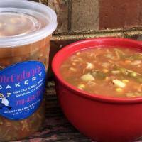 Homemade Chicken Vegetable Soup · Quart size (32 oz) container of McEntyre's homemade Chicken Vegetable Soup - slow cooked to ...