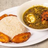 White Rice And Ayamse · Plain boiled rice with ayamase ( which contains pepper, spices, locust bean, crayfish, palm ...