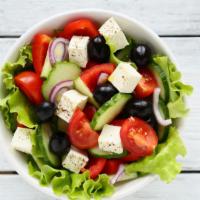 Greek Salad · Greek Salad prepared with potato salad and delicious feta.