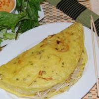 Crepe Cake Combo · a Viet pancake containing bean sprouts,
white onion, green onion, served with seasoned sauce...