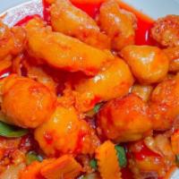 Sweet & Sour Chicken (Appetizers) · Battered and fried with pineapple chunks, green pepper, and carrots glazed in a sweet and so...