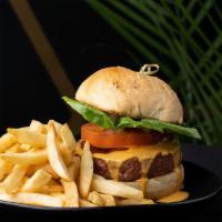 Vegan Burger · Vegan. Beyond Burger, Jalapeño, Roasted Heirloom Tomato, Herb Aioli, and Lettuce on Toasted ...