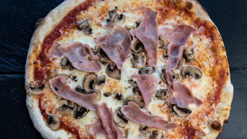 Pizza Cotto · TOMATO SAUCE, MOZZARELLA, HAM, MUSHROOMS