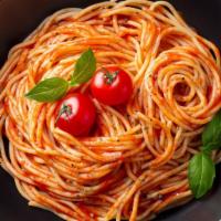 Side Of Spaghetti · Side of fresh warm spaghetti pasta topped with marinara sauce.