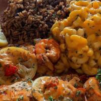 Fried Grouper/Shrimp Dinner · Comes w/ mac and cheese,and your choice of peas and rice or yellow rice and vegetables!!(Imp...