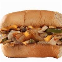 Lil Chicken Cheesesteak · Sliced chicken, sautéed mushrooms, onions, bell peppers, and American cheese.