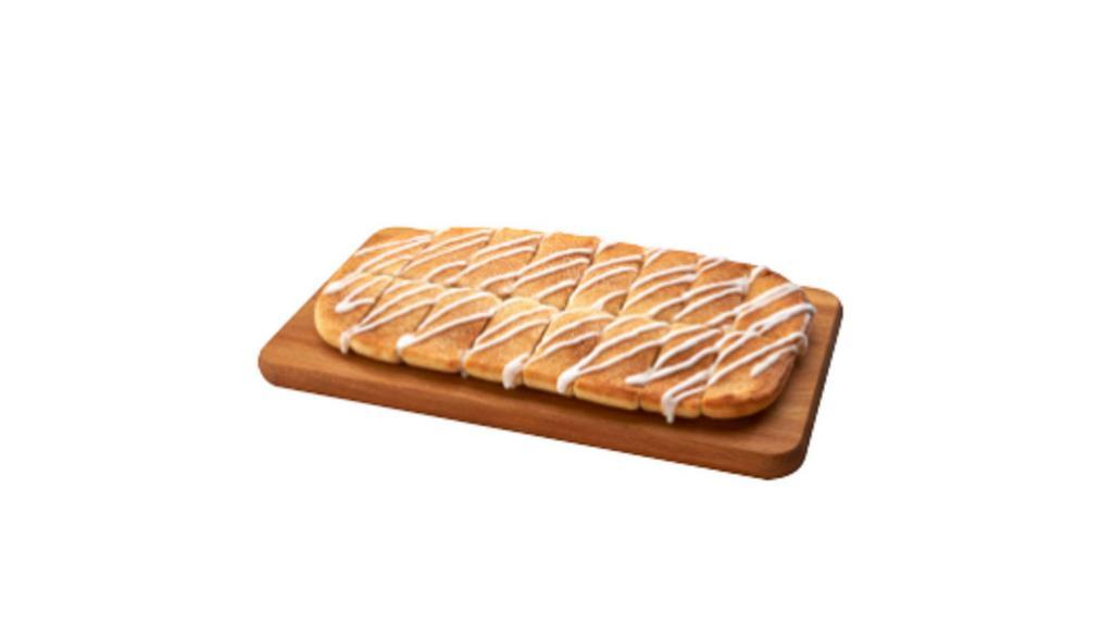 Cinnamon Howie Bread (16 Pc) · Hot, buttered bread sticks sprinkled with cinnamon and sugar, served with a side of sweet, white icing. 70 cal. per serving.