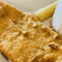 Filet Of Fish · Breaded filet of fish served with your choice of 3 sides.