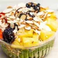 Kale Yeah Bowl · Granola, Blackberries, Strawberries, Pineapple, Almonds