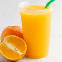 Freshly Squeezed Orange Juice · 20 oz cup of fresh orange juice.