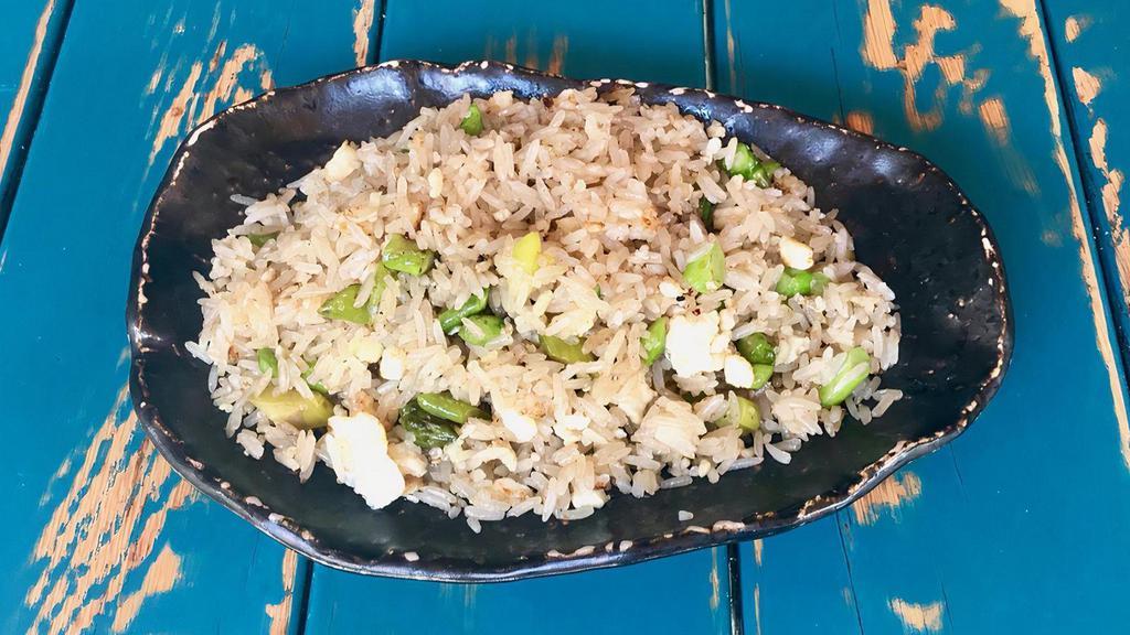 Chaufa Blanco · Wok fried rice, sesame oil, asparagus, egg whites