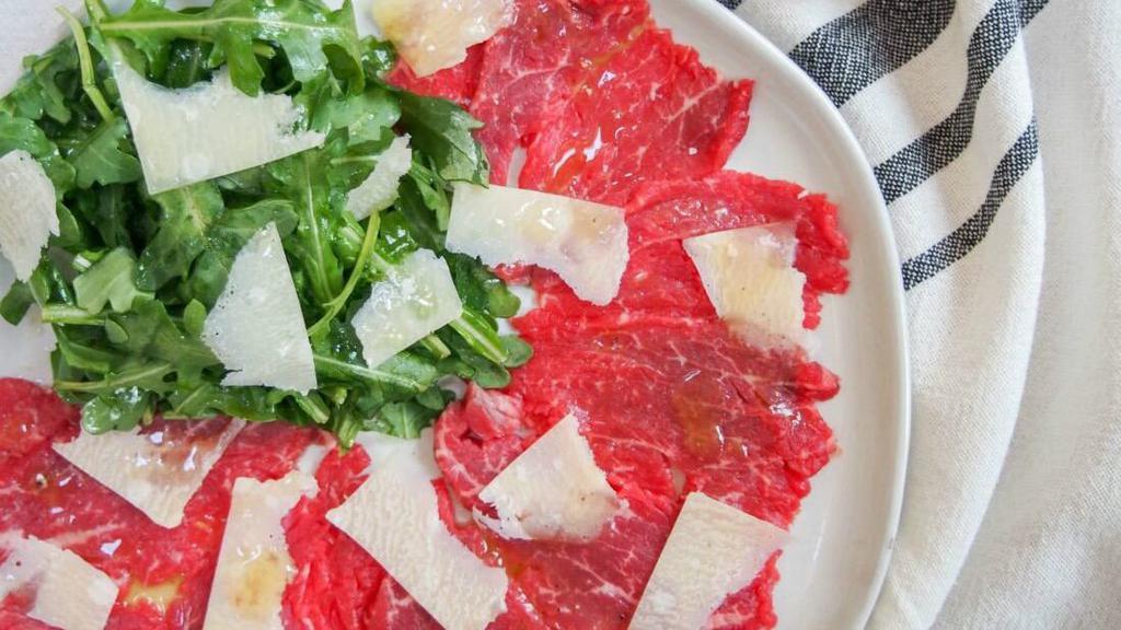 Beef Carpaccio · Beef Carpaccio with mixed greens and shaved parmesan cheese
add more on extra charge