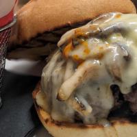 The Old Fashioned · Prime burger, shiitake mushroom, swiss cheese, caramelized onions, special sauce.