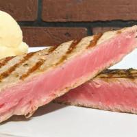 Grilled Tuna · 8oz fresh fillet of tuna grilled and served with side of your choice.
