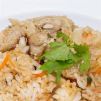 Chicken Fried Rice · stir fried w/ carrots, scallions, onions & in our lemongrass sauce