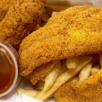 Perch And Chicken Tenders Combo · 3 pcs perch, 3 pcs chicken tenders.