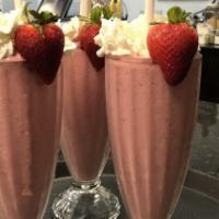 Strawberry Milkshake · Fresh strawberries, milk, vanilla ice cream
