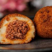Papa Rellena · Mashed potato ball stuffed with meat, breaded, and fried