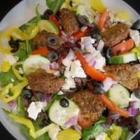 Chef Salad · Mix lettuce, tomato, cucumber, carrots, banana pepper, boiled egg, cheddar cheese, ham, turkey