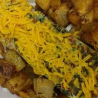 Cheese Omelette · 3 eggs, home fries or hash brown & toast
