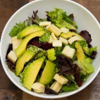 Spring Salad · Vegan. Spring mix greens, cranberries, hearts of palm, avocado, sesame seeds, agave garlic v...