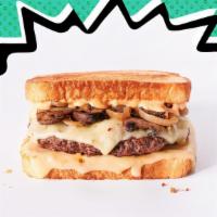Classic Melt · Hamburger patty, pepper jack cheese, grilled onions, sautéed mushrooms and Awesome Sauce on ...