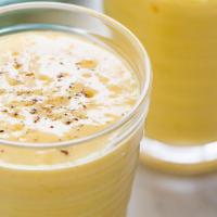 Mango Lassi · Indian smoothie made from non fat yoghurt and fresh mangoes