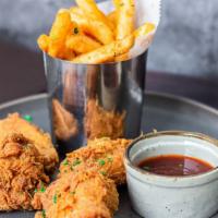 Chicken Wings & Fries · 4 jumbo fried chicken wings. Served with sweet & sower spicy sauce and a side of french fries.