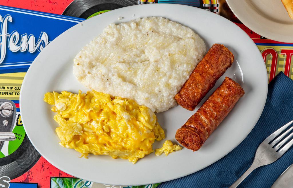 Steffens Egg Breakfast · Prepared Your Way, Served with Choice of Side and Biscuits or Toast
