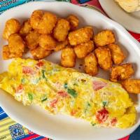 Western Omelette · Three Eggs with Ham, Onion, Pepper, Tomato & Cheddar Cheese