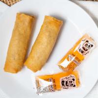Spring Roll · Two pieces. Crispy vegetables spring roll with sweet and sour sauce.
