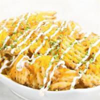 Garlic Cheese Fries · This flavor taxi’s headin’ to Gramercy for our famous waffle fries, tossed delicately in our...