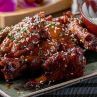 Wings · Spicy sriracha honey / Classic buffalo / Spicy Korean BBQ