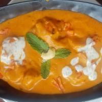Chicken Tikka Masala - Half 16 Oz. · Boneless white meat Chicken marinated in a blend of yogurt and mild tandoori spices, then ba...