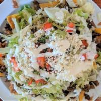 Tacazo Nachos · Fried tortilla chips, topped with beans, your choice of meat, cheese, lettuce, Pico de Gallo...